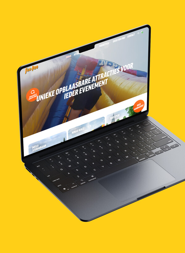 Speelse website met offertesysteem voor Fun-Pro