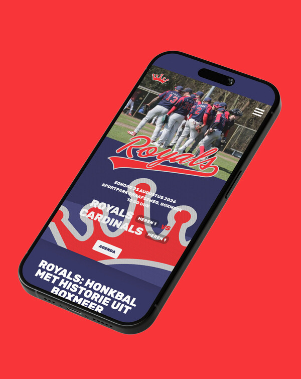 Website voor honkbalclub Royals